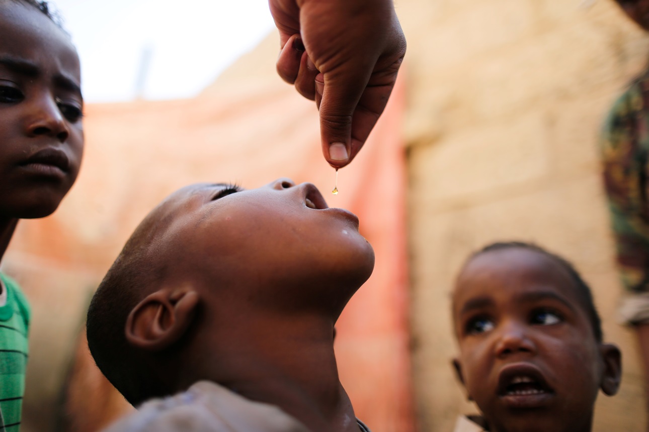 Vitamin A supplementation helps prevent childhood blindness and decreases the risk of death from infection.