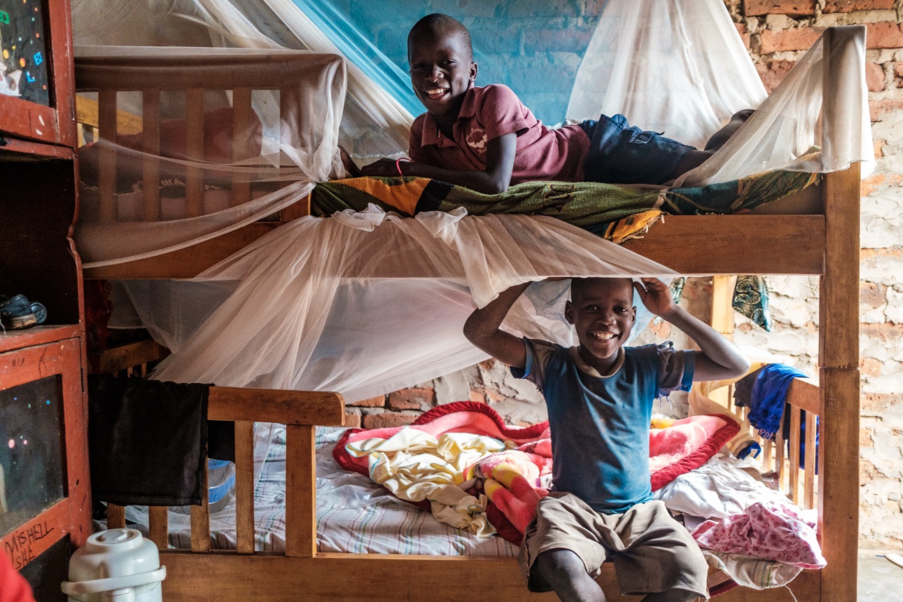 Bed nets, like those pictured here in Uganda, are critical to reducing malaria incidences.