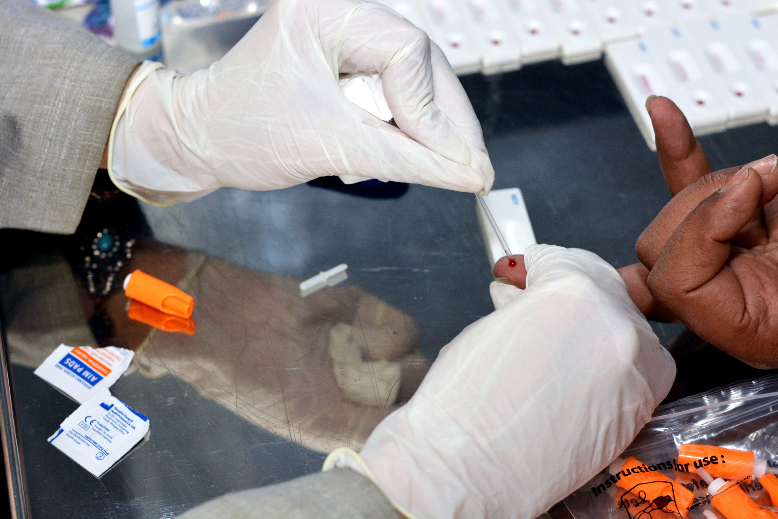 An example of a rapid hepatitis C test.