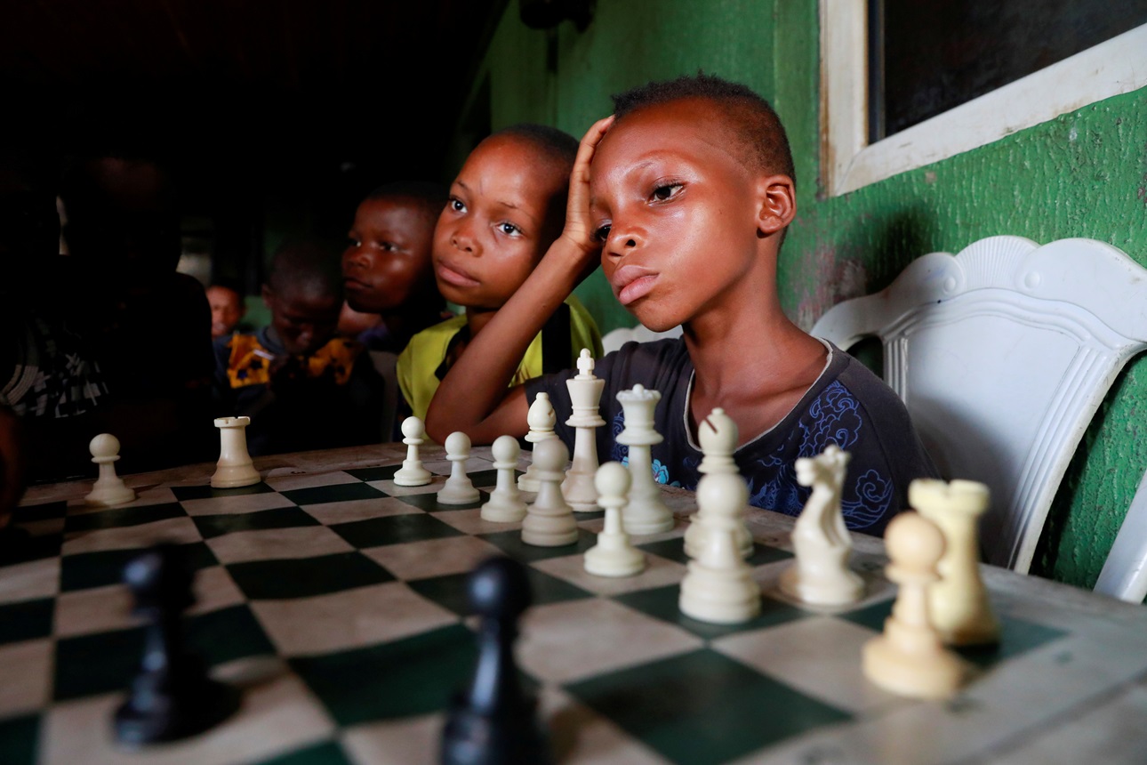 Children play chess in Nigeria, one of the African countries where stunting remains a major challenge.