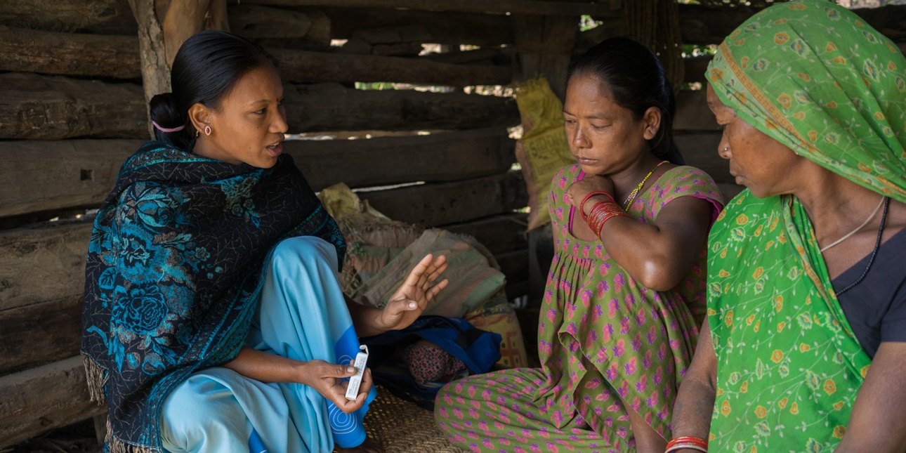A female community health worker in Bangladesh.