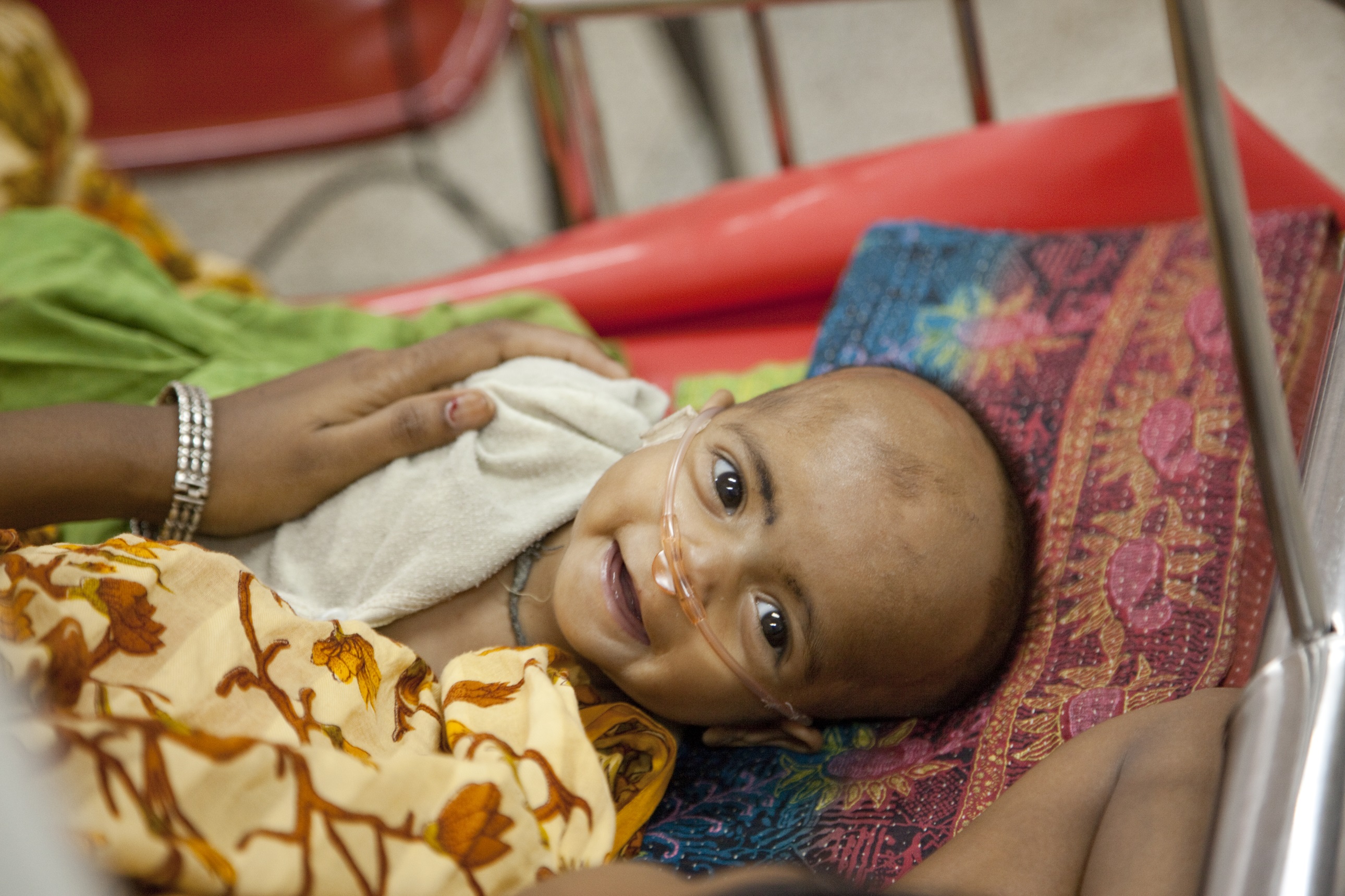 A young patient at ICDDR,B Dhaka Hospital.